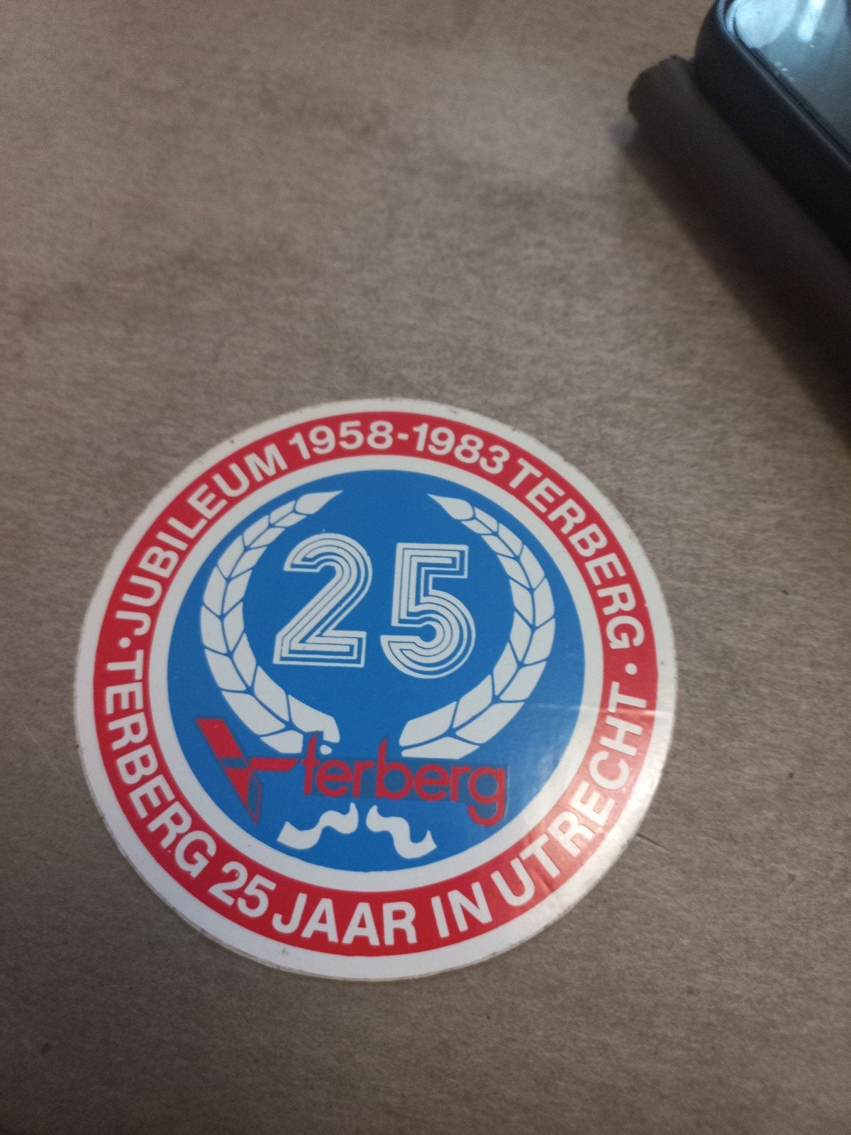 Jubileumsticker Terberg 25 jaar in Utrecht 1958-1983, Ophalen of Verzenden