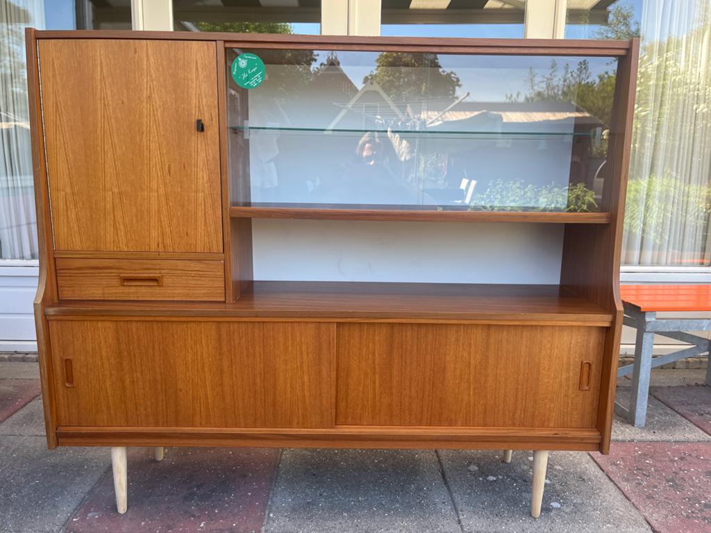 Vintage Teak Highboard / Wandkast - Mid-Century Design, Ophalen