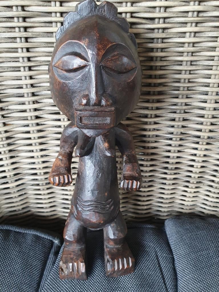 Vintage Afrikaans houten beeldje - Handgesneden kunst, Ophalen of Verzenden