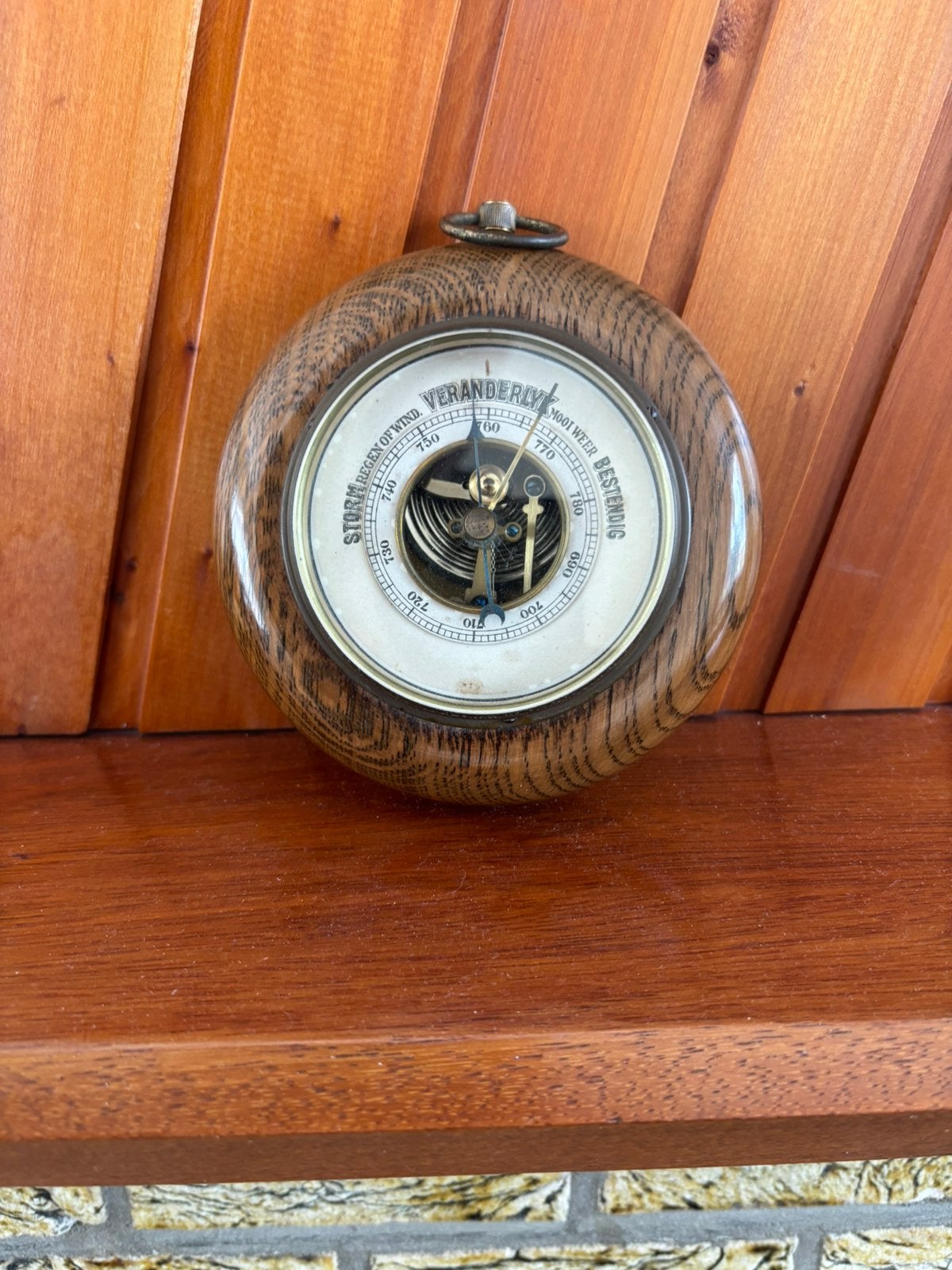 Met hout omklede barometer, Ophalen, Gebruikt, Barometer