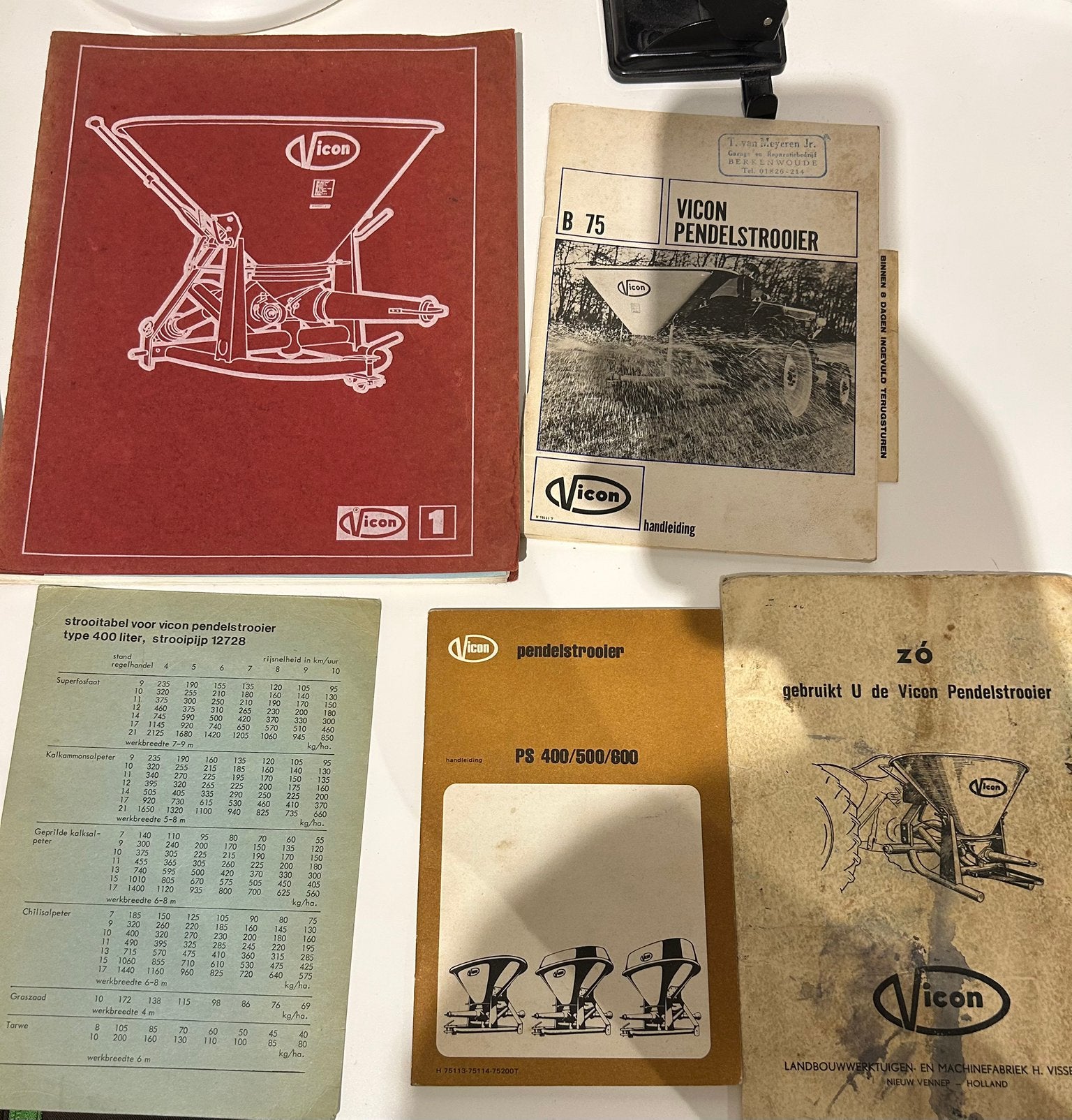 Originele folders Vicon pendelstrooiers, Ophalen, Zo goed als nieuw