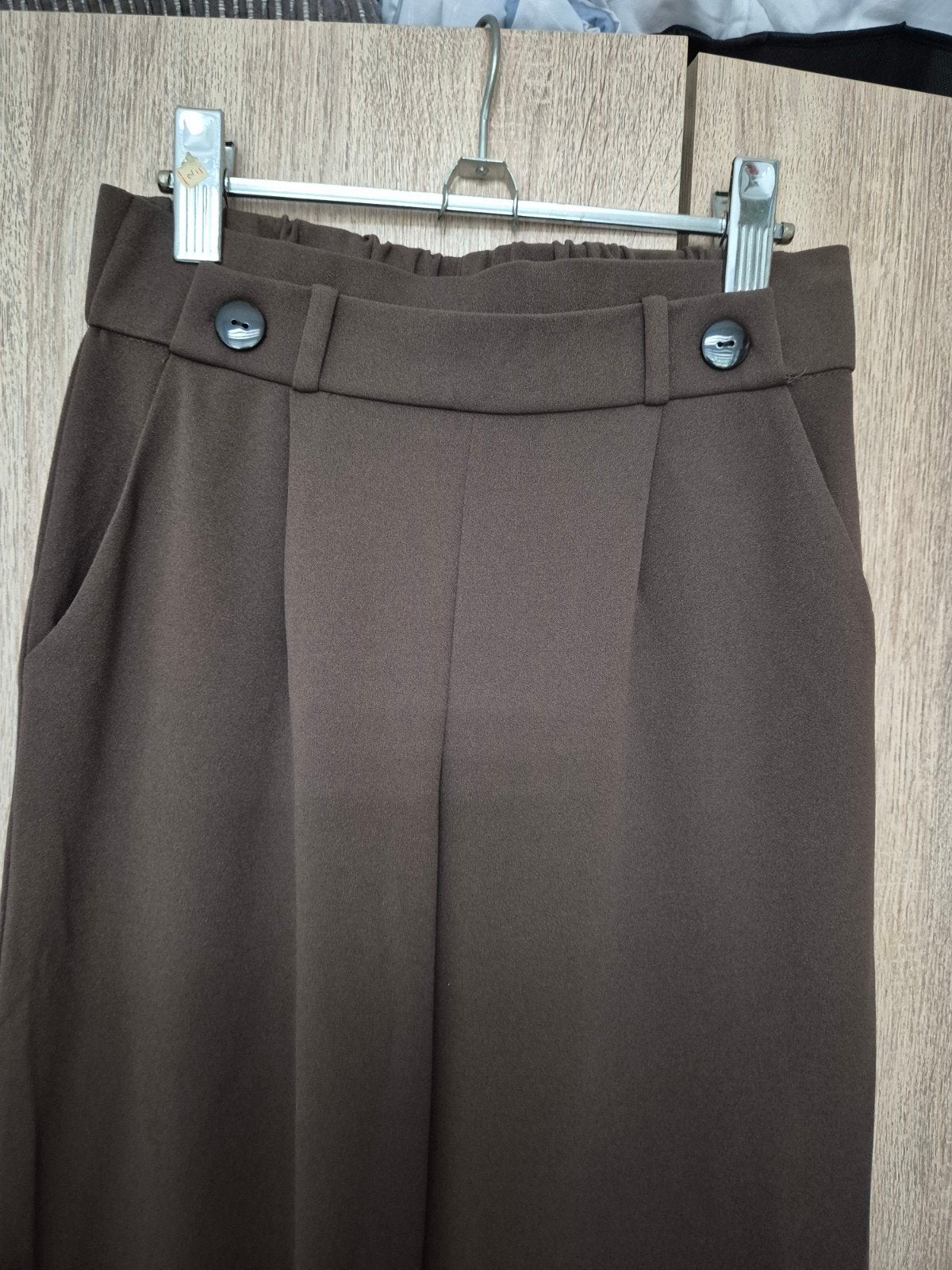 Stijlvolle bruine pantalon met wijde pijpen, Maat 38/40 (M), Bruin, Ophalen of Verzenden, Lang