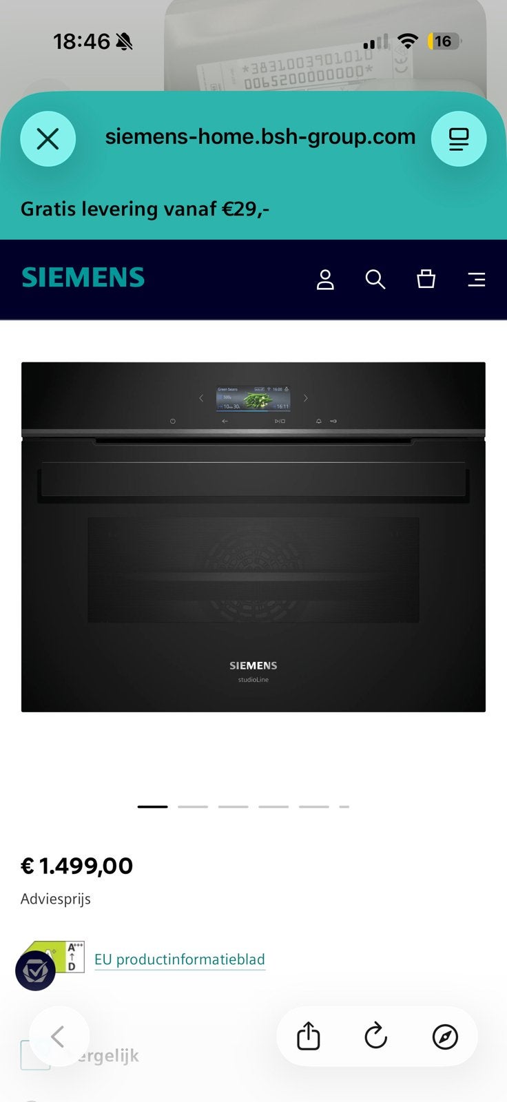 Siemens bakoven met magnetron 60 x 45 ZGAN, Ophalen, Zo goed als nieuw