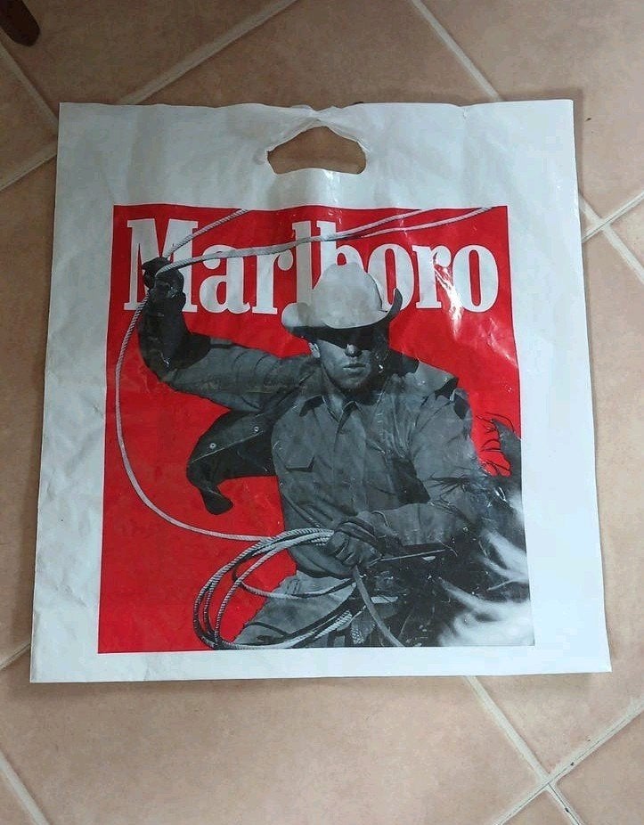 Vintage Marlboro Cowboy Plastic Tas - Zeldzaam Item, Ophalen of Verzenden, Gebruikt