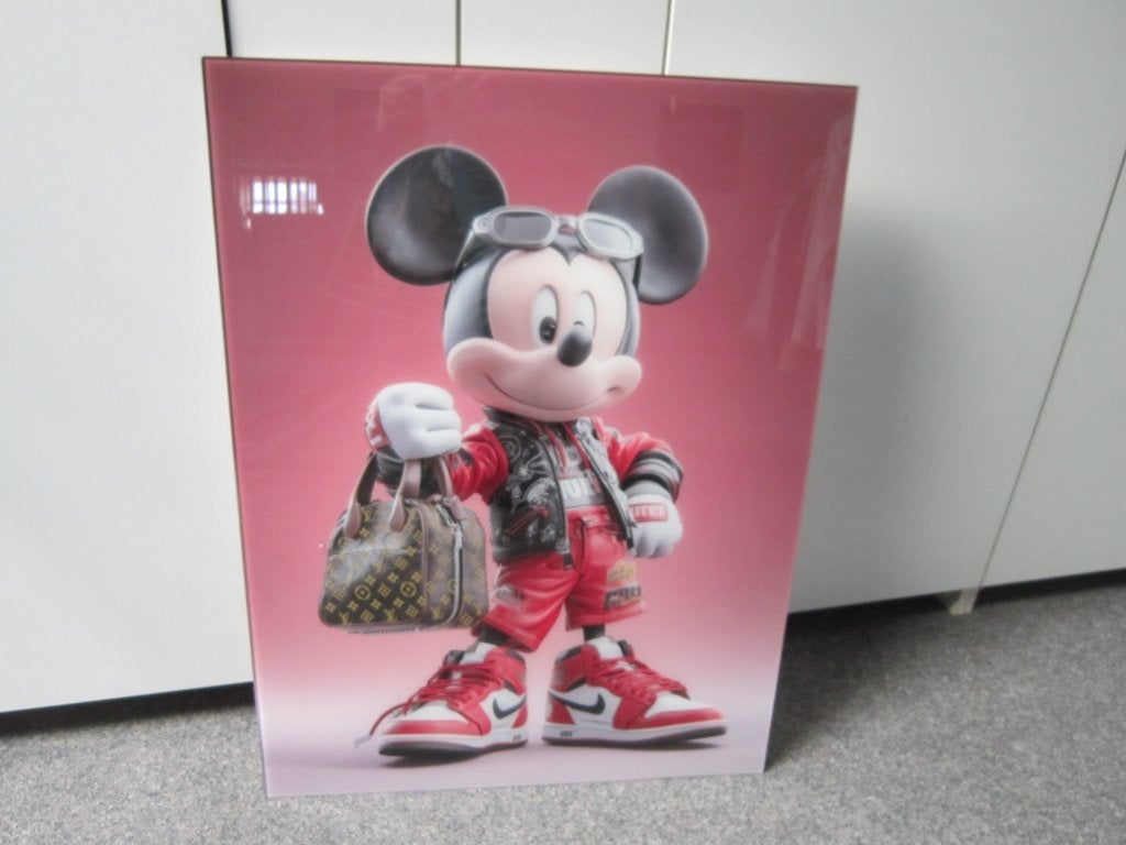 MICKEY MOUSE GLASSCHILDERIJ, Verzamelen, Ophalen, Nieuw, Reclamebord