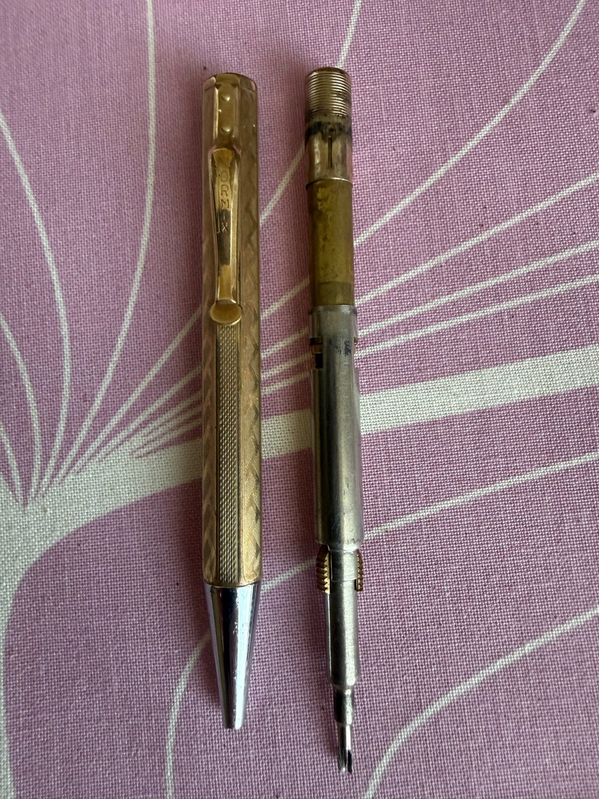 Vintage gouden vulpotlood, merk Normix, Ophalen of Verzenden, Gebruikt, Vulpotlood, Overige merken