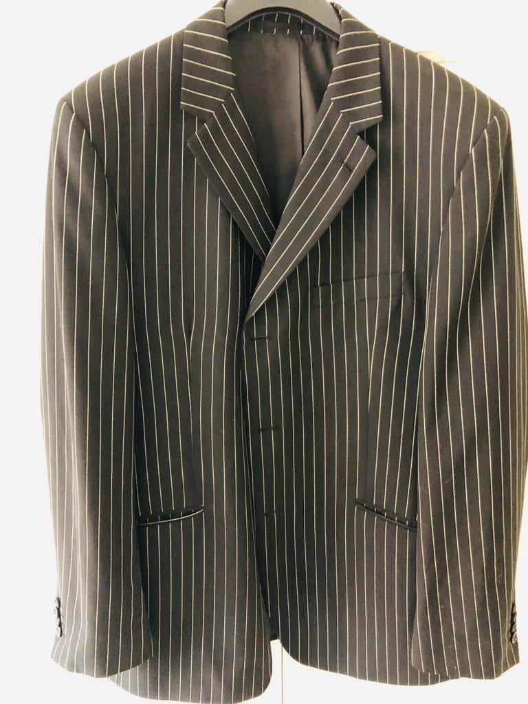 Te koop: kostuum, zwart, krijtstreep, maat 54, Ophalen of Verzenden, Zo goed als nieuw, Zwart