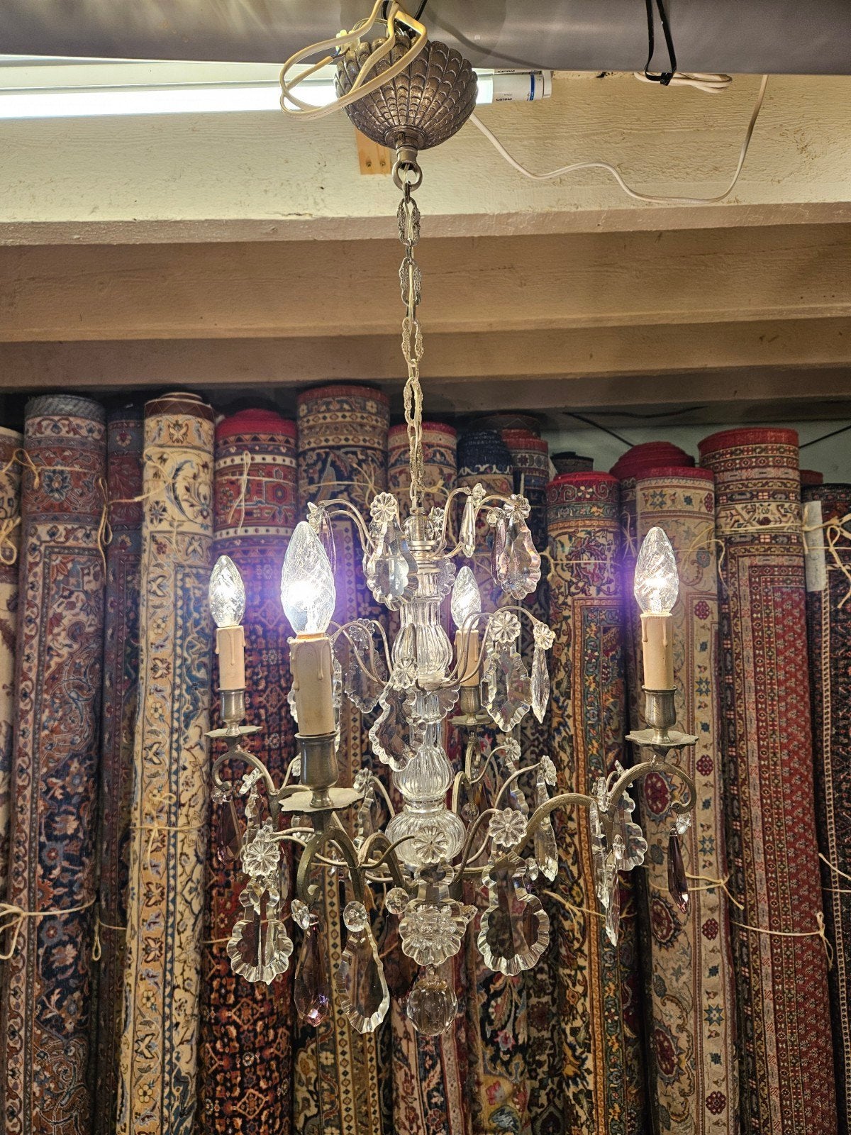 Antieke franse kroonluchter, Ophalen