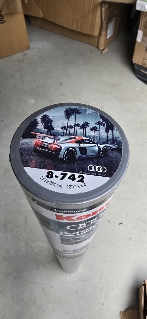 Nieuw in koker: Komar Fotobehang Audi R8 L.A. (368 x 254 cm), Huis en Inrichting, Overige Huis en Inrichting, Nieuw, Ophalen of Verzenden