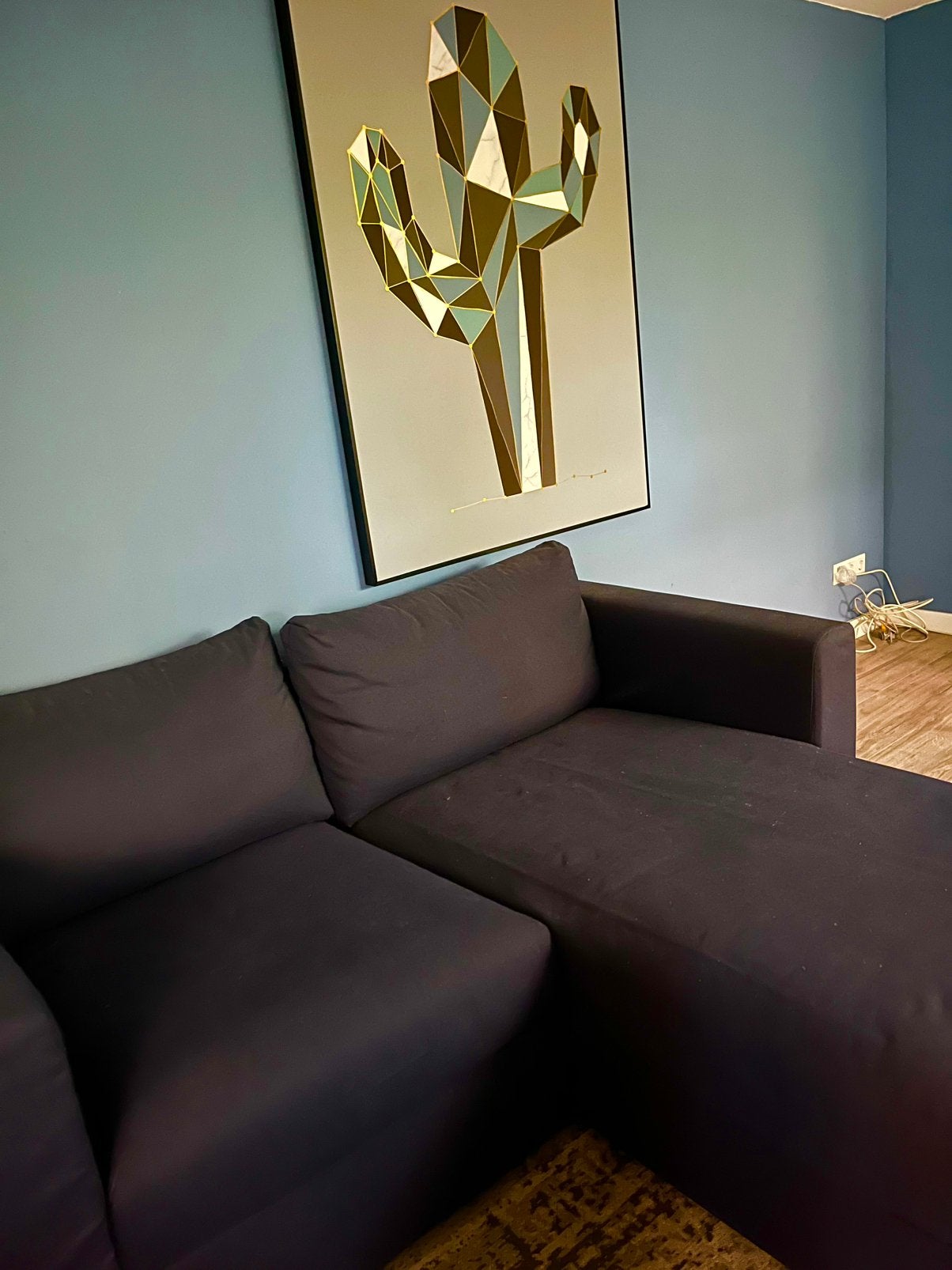BLAUW! Bank Ikea vimle 2zits chaise longue opbergruimte zgan, Ophalen, Tweepersoons, 75 tot 100 cm, Zo goed als nieuw