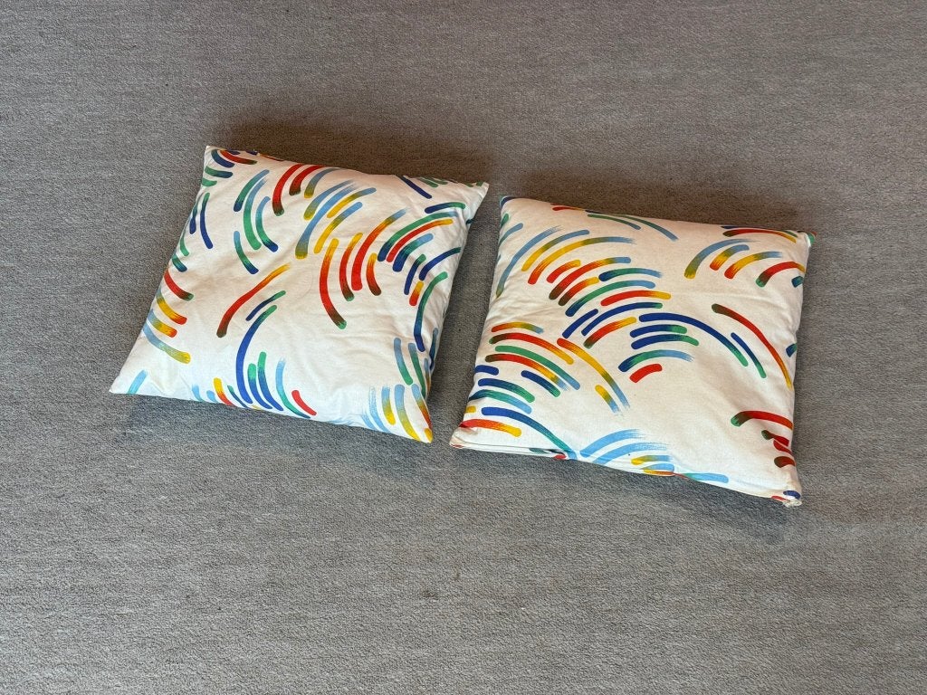 2 kussens 36x36 cm, Meerkleurig, Vierkant, Ophalen of Verzenden, Zo goed als nieuw