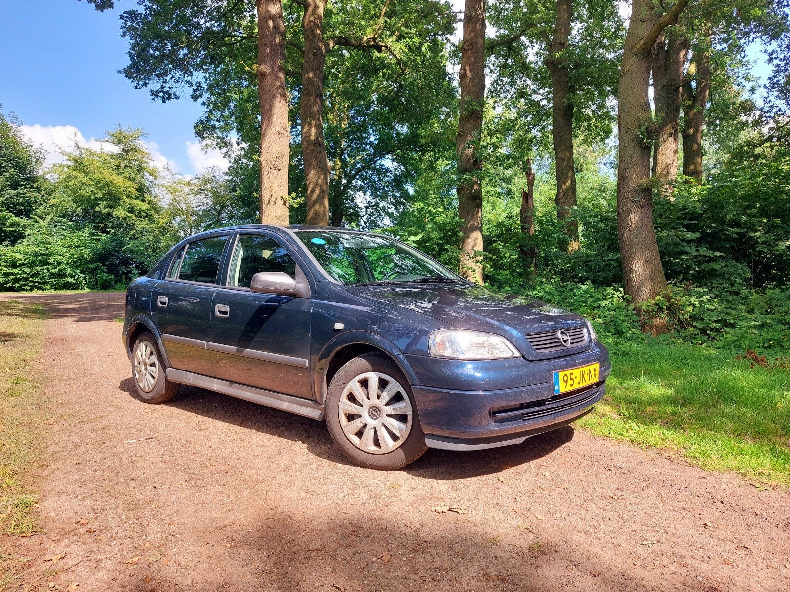 Opel Astra 1.6 8V 5D 2002 Blauw, Auto's, Voorwielaandrijving, 1063 kg, 4 cilinders, Blauw