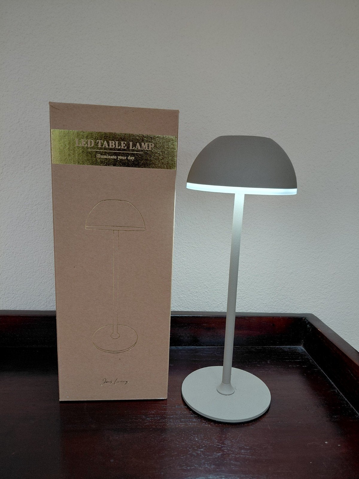JENS LIVING Oplaadbare LED Tafellamp - Grijs, Overige merken, Nieuw, Ophalen of Verzenden, Sfeerlamp