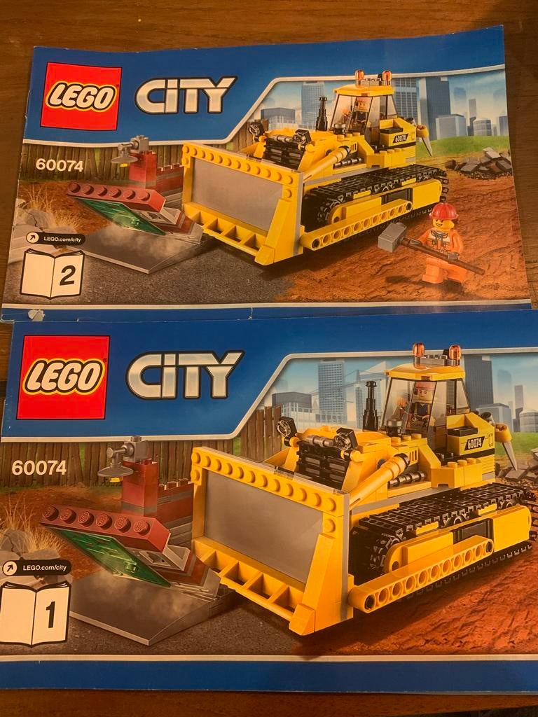 Lego City 60074 Bulldozer, Ophalen, Zo goed als nieuw, Complete set, Lego