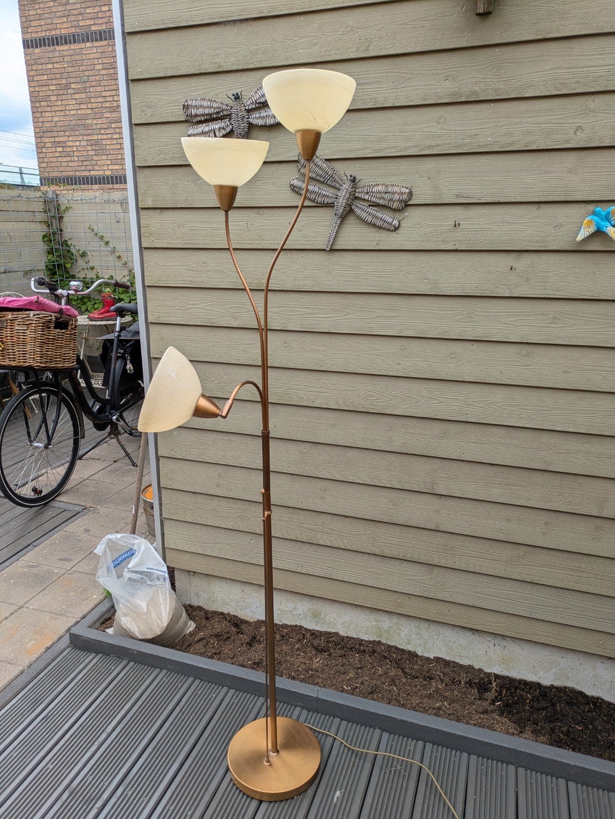 Vloerlamp Brons , met dimmer, Ophalen, 150 tot 200 cm