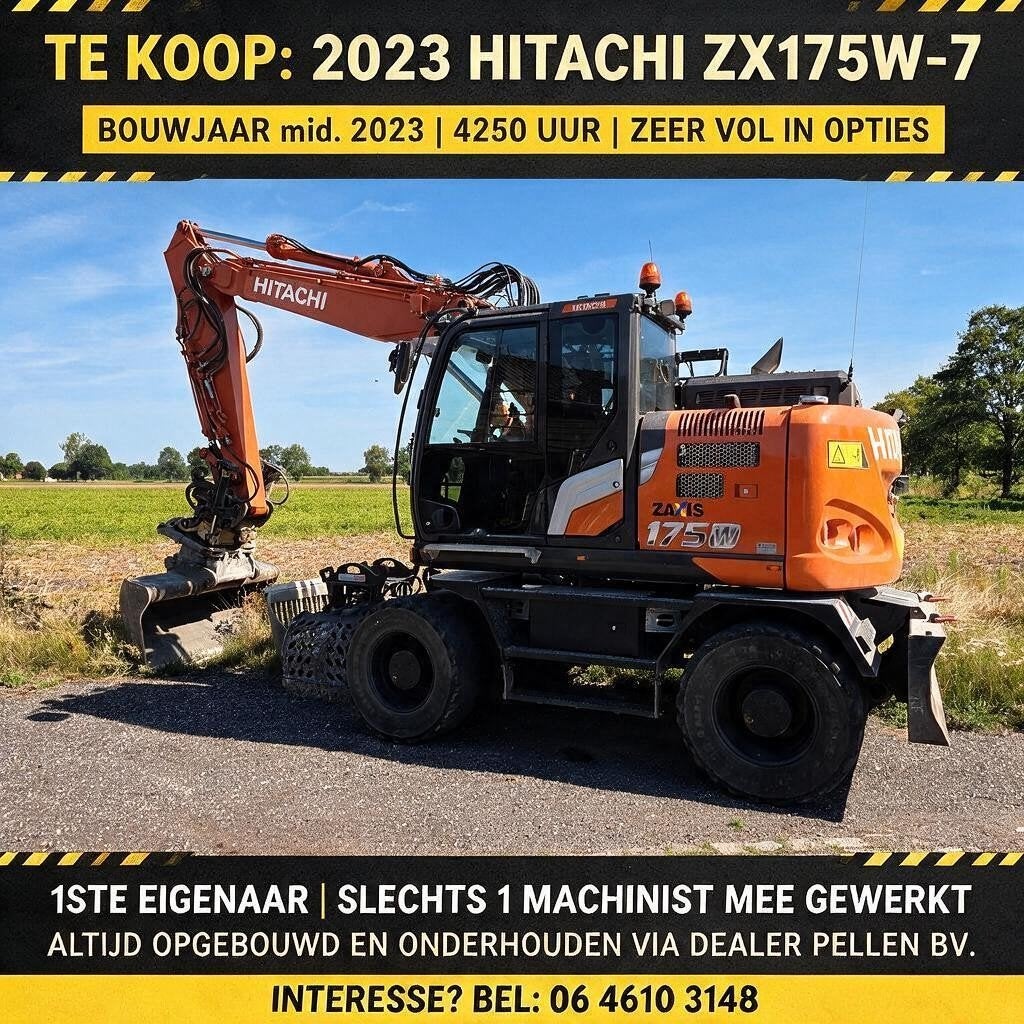 Hitachi ZX175W-7| 2023 | Full Options + tools etc, Ophalen, Graafmachine