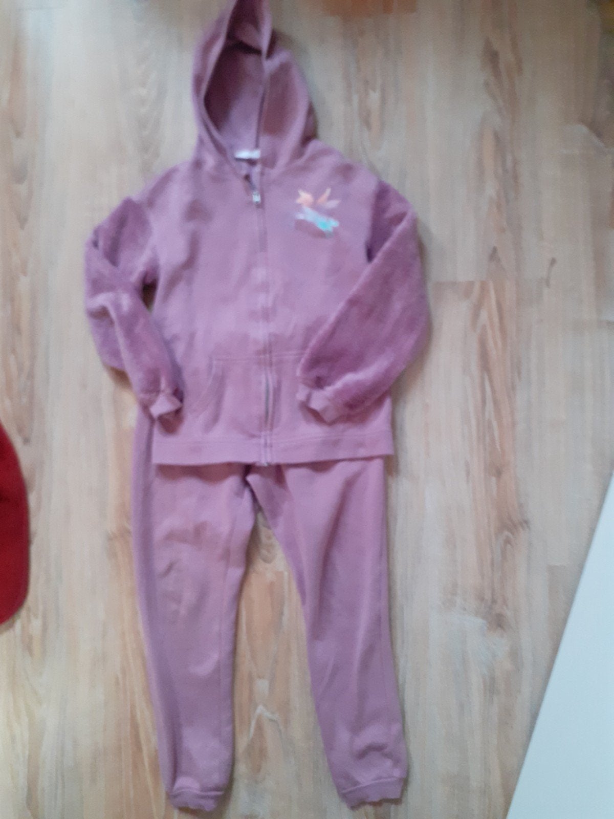 leuk unicorn jogging pak met teddy mouwen maat 134/140, Gebruikt, Meisje, H&M, Ophalen of Verzenden