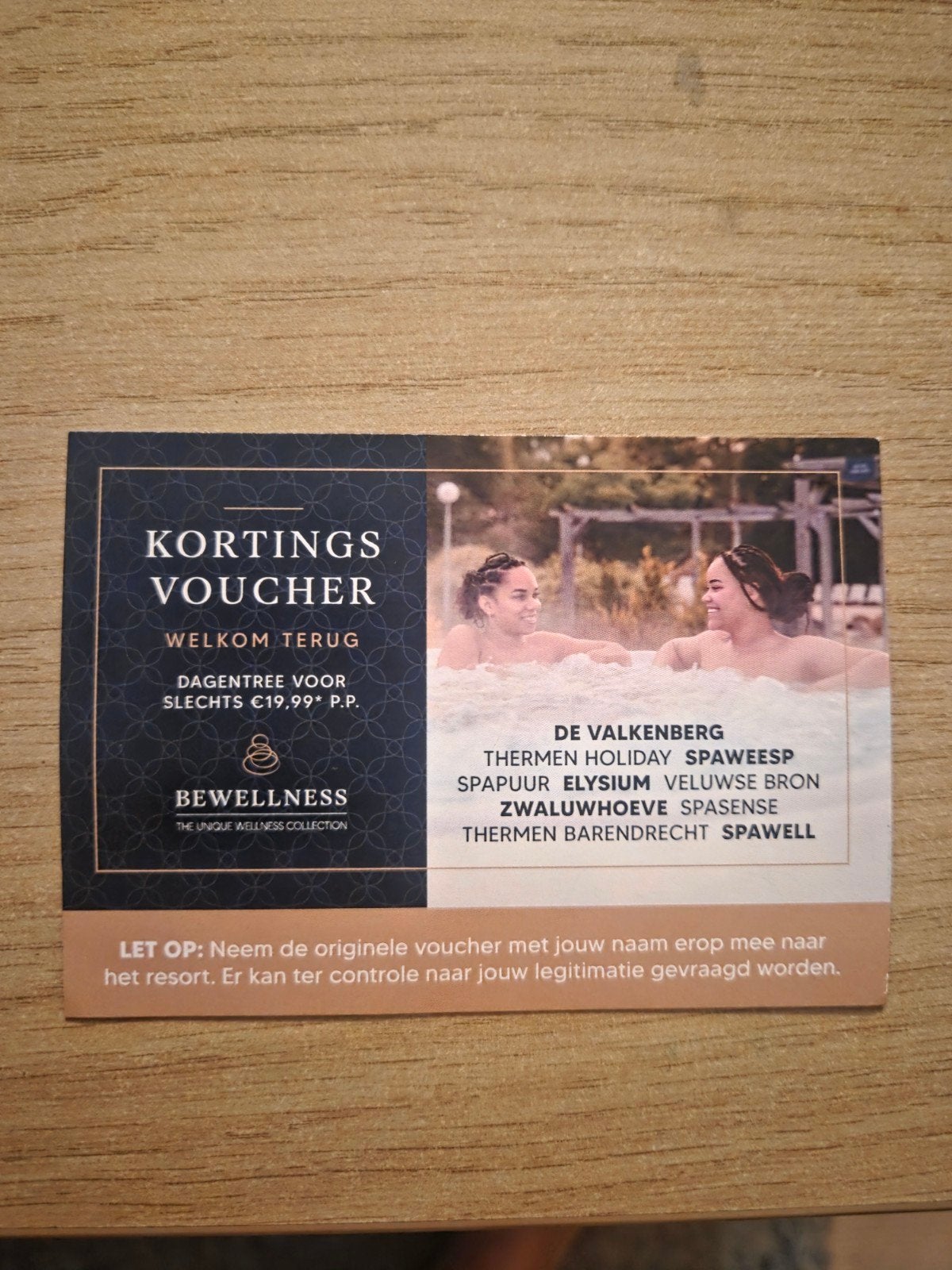 Kortingsbon Elysium/Veluwse Bron/Zwaluwhoeve/thermen holiday, Tickets en Kaartjes, Twee personen, Kortingsbon, Spa of Sauna