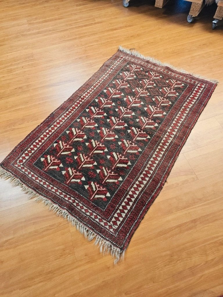 Vintage Oosters tribaal tapijt 140/96, Antiek en Kunst, Ophalen of Verzenden