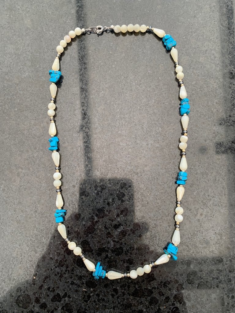 Dames ketting, Sieraden, Tassen en Uiterlijk, Kettingen, Ophalen of Verzenden, Zo goed als nieuw, Blauw, Kunststof