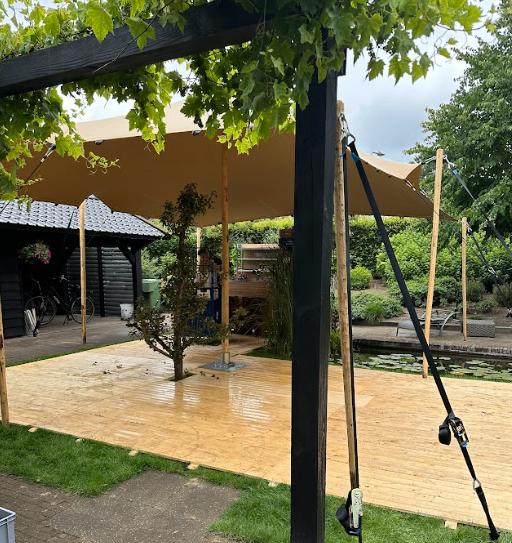 Stretchtent 6x7,5 meter kopen - professioneel - zandkleur, Tuin en Terras, Partytenten, Ophalen, Overige typen, 6 meter of meer