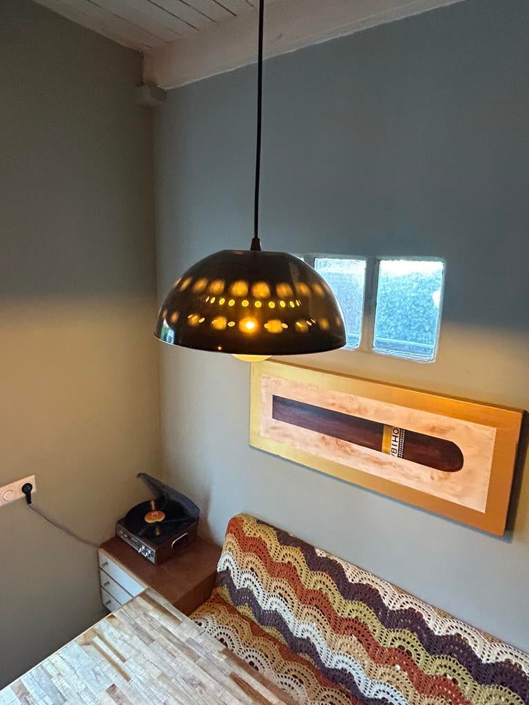 Vintage Dijkstra Space Age Lamp, Huis en Inrichting, Lampen | Hanglampen, Ophalen, Gebruikt, Metaal, Minder dan 50 cm