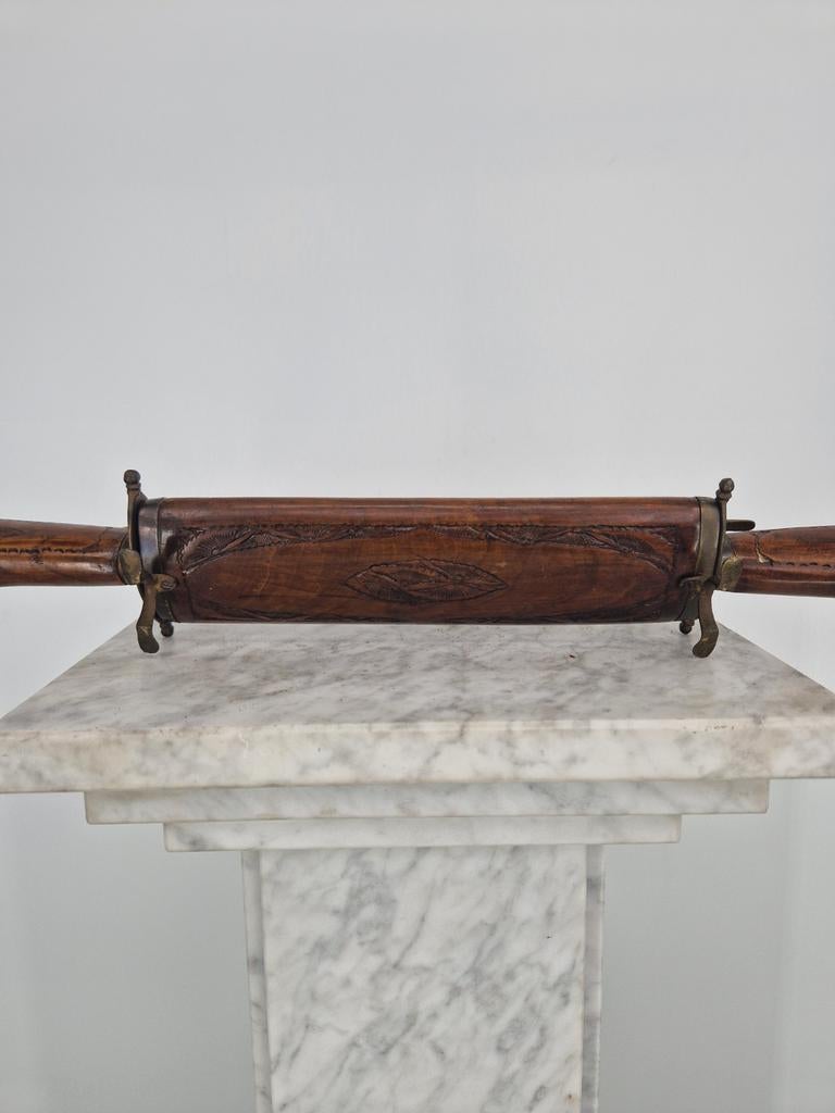 Antieke Houten Snijset / Vleessnijder | Metalen Klemmen, Ophalen of Verzenden