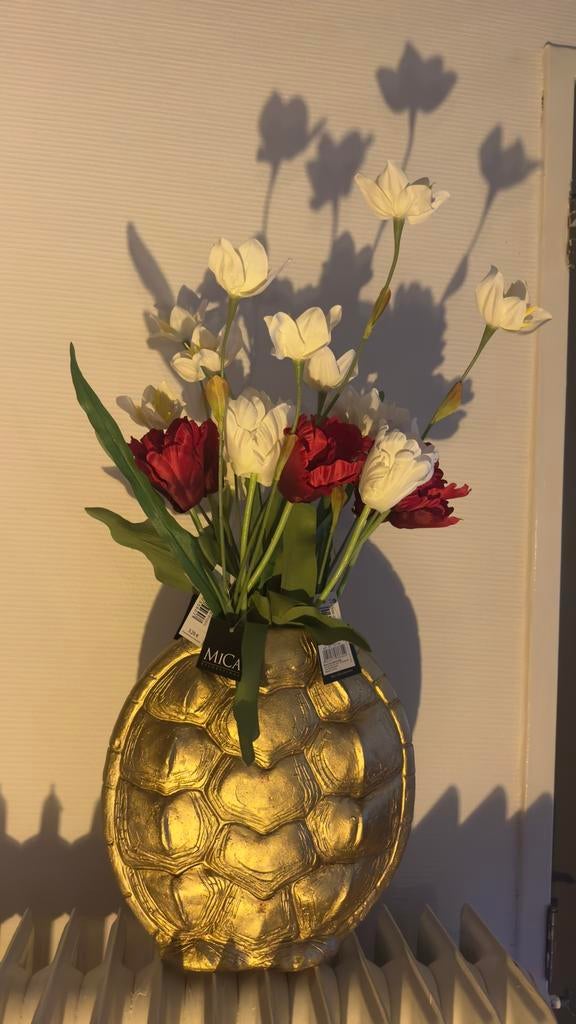 Zijdebloem boeket met vaas NIEUW !!, Ophalen of Verzenden