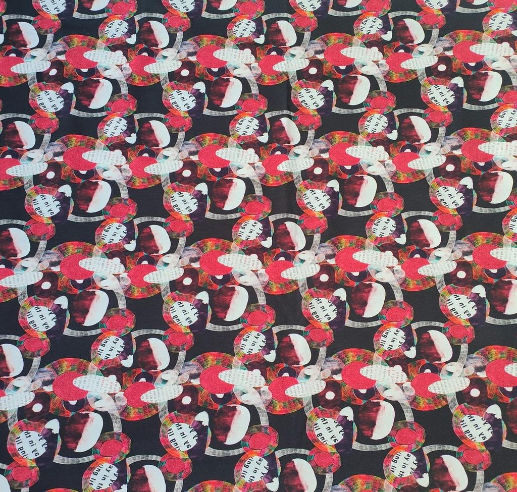 Katoen stof tricot jersey dames digi print, 120 cm of meer, Nieuw, Ophalen of Verzenden, Katoen