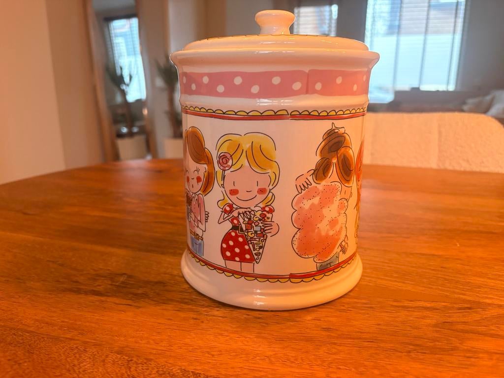 Blond Amsterdam snoeppot, Huis en Inrichting, Gebruikt, Porselein of Keramiek, Schaal, Rond