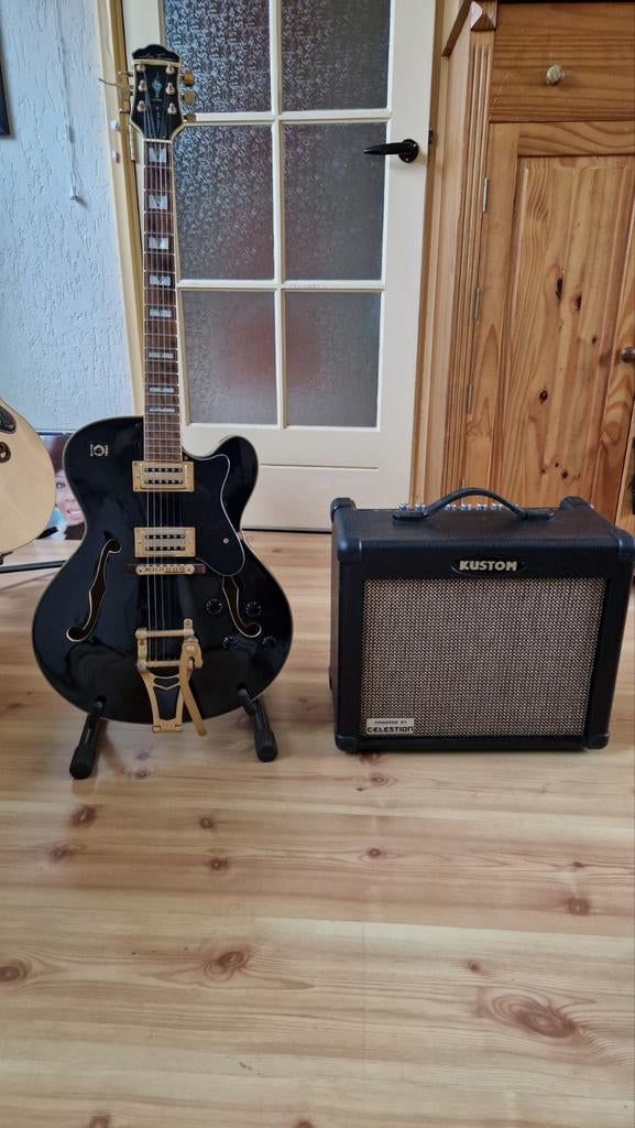 Jay Turser Elektrische Gitaar + Versterker Celestion, Muziek en Instrumenten, Overige merken, Gebruikt, Hollow body, Met versterker