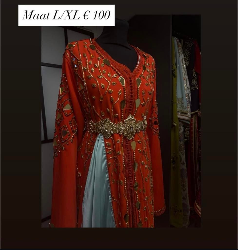 Prachtige Takchita Maat 42/44, Maat 42/44 (L), Oranje, Ophalen of Verzenden, Zo goed als nieuw