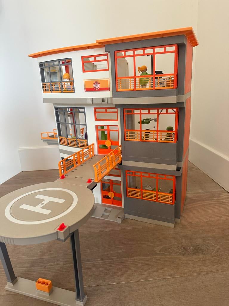 Playmobil Ziekenhuis, extra verdieping, Helikopterplatform, Kinderen en Baby's, Speelgoed | Playmobil, Ophalen, Gebruikt, Complete set