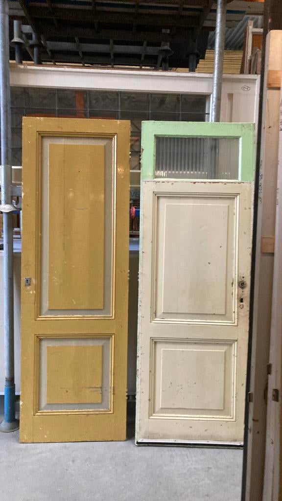 Paneeldeuren | 1/2/3/4 vakken | jaren 30 | antieke | glas |, Ophalen, 80 tot 100 cm, Binnendeur, 200 tot 215 cm