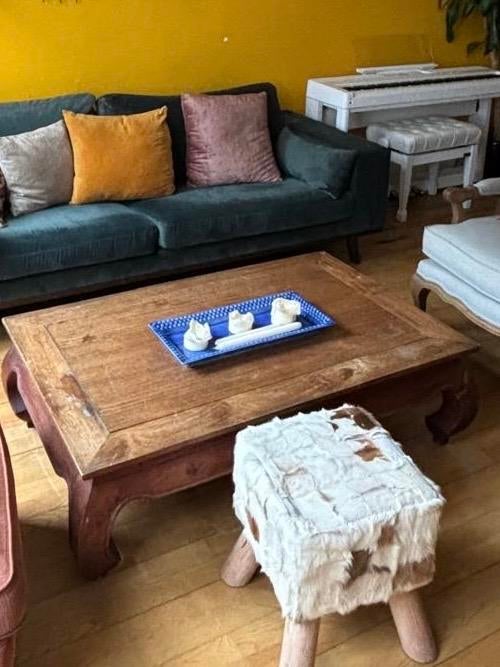 Opiumtafel - Houten Salontafel, Gebruikt, 100 tot 150 cm, Minder dan 50 cm, Rechthoekig