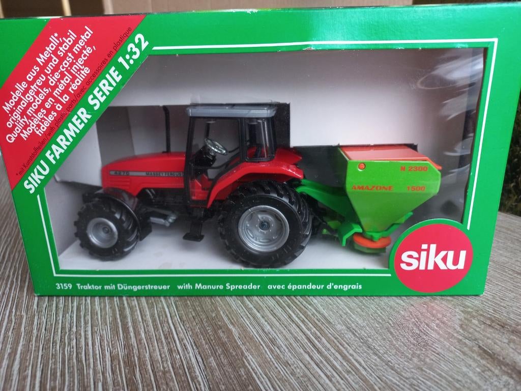Massey Ferguson 4270 Trekker met Amazone Strooier Siku, Ophalen of Verzenden, Nieuw, Tractor of Landbouw, SIKU