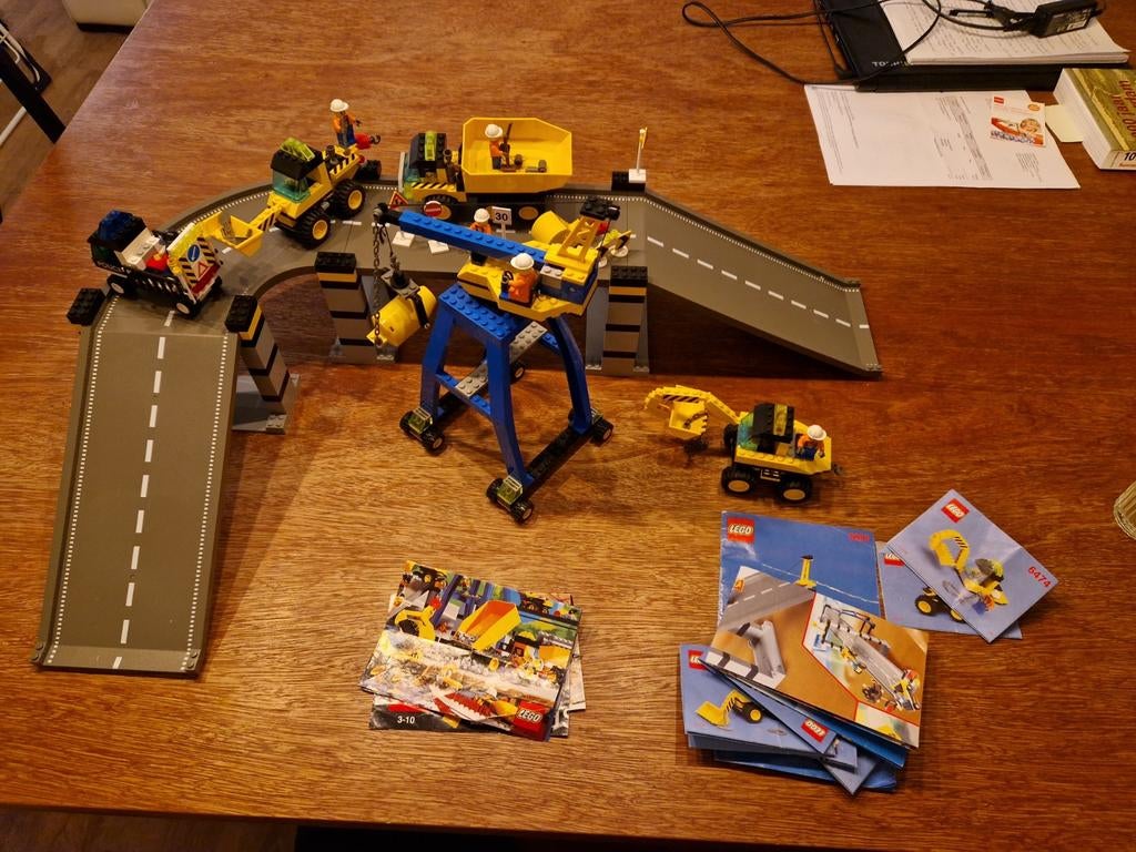 Lego 6600-2 + 6474 highway construction, Ophalen of Verzenden, Zo goed als nieuw, Complete set, Lego