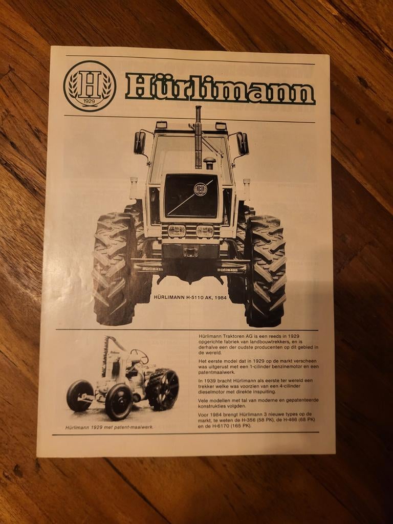 Tractor folder Hürlimann modellen, Ophalen of Verzenden, Zo goed als nieuw