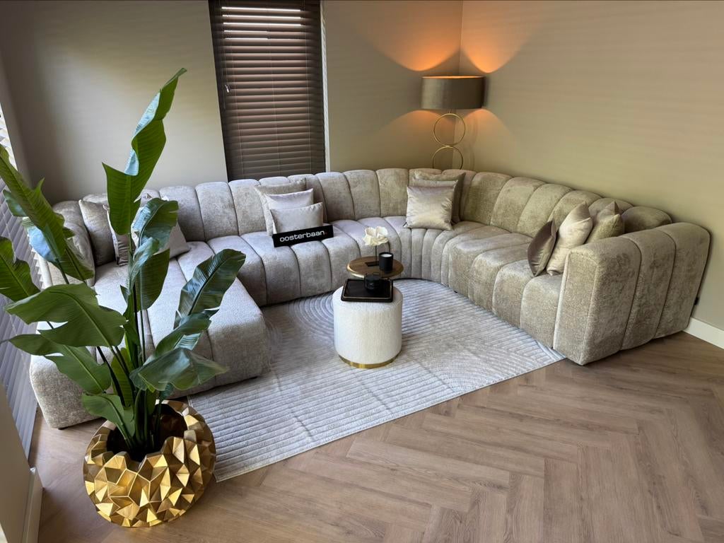 Luxe Velvet Teddy U-bank Barry 200x380x280cm NIEUW - UNIEK, Huis en Inrichting, Info@oosterbaanwonen.nl, Venus 31 8448CE Heerenveen