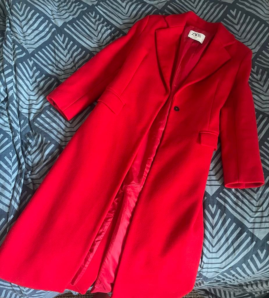 Zara Studio wollen jas XS - Limited Edition, Ophalen of Verzenden, Zo goed als nieuw, Maat 34 (XS) of kleiner, Rood