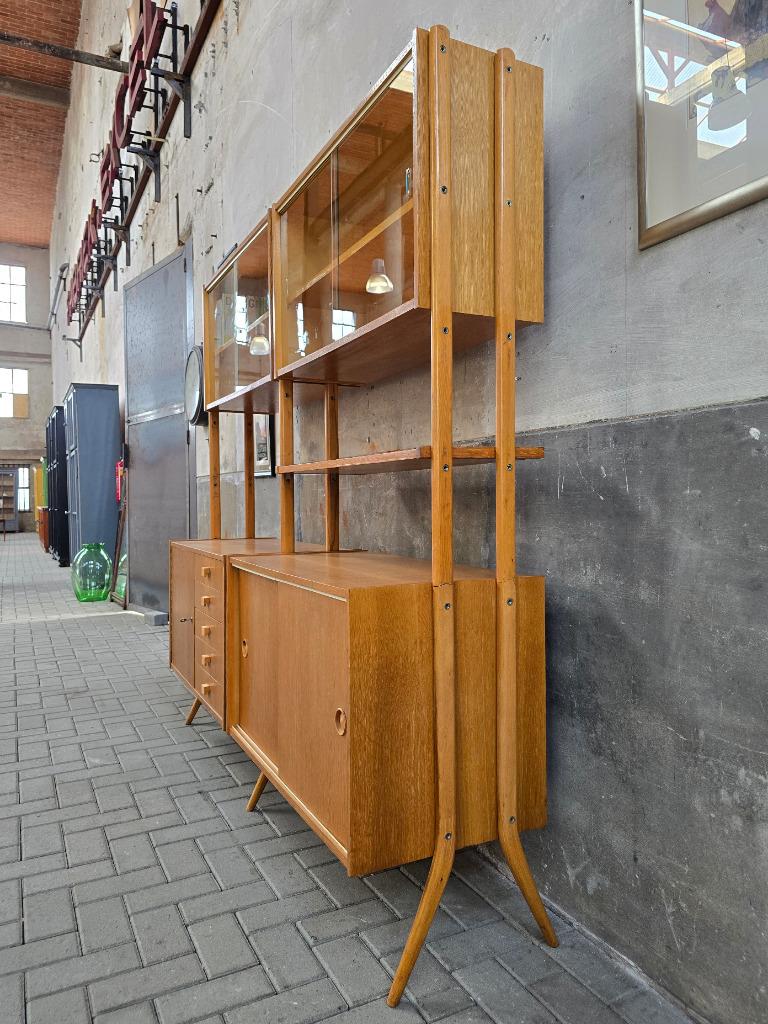 Vintage Jaren 60 Wandmeubel Mid Century Design Vitrinekast 4, Gebruikt, 150 tot 200 cm, Ophalen of Verzenden, 150 tot 200 cm