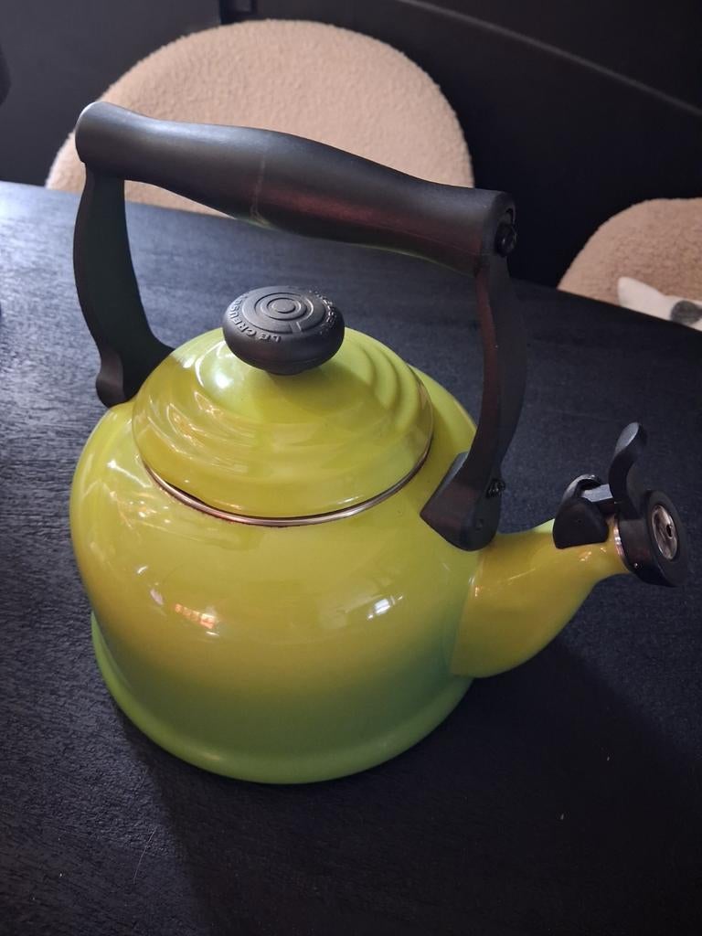 Fluitketel ( le creuset) groen, Witgoed en Apparatuur, Waterkokers, 2 liter of meer, Ophalen of Verzenden