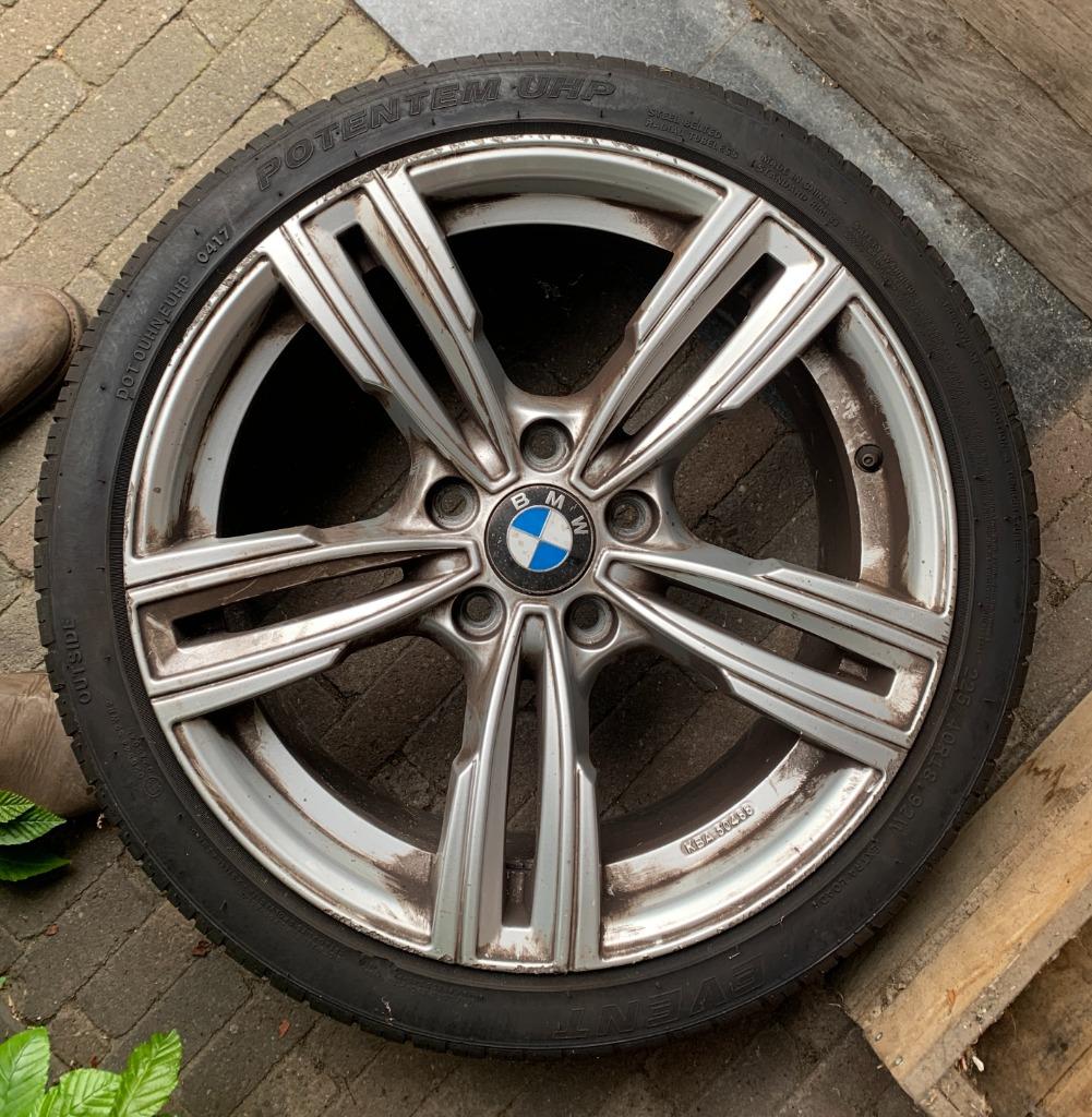 BWM velgen + zomerbanden, Ophalen, 18 inch, Gebruikt, Band(en)