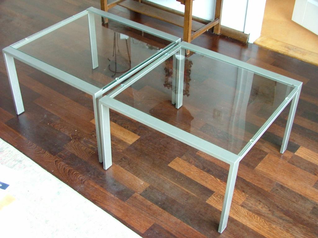2 design bijzettafels, Huis en Inrichting, Tafels | Bijzettafels, Ophalen, Minder dan 45 cm, Gebruikt, Design