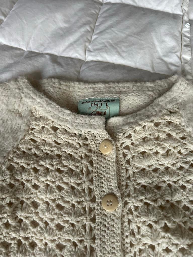 Inti Vest - Handgemaakte wollen vest maat m, Kleding | Dames, Truien en Vesten, Ophalen of Verzenden, Zo goed als nieuw, Maat 38/40 (M)