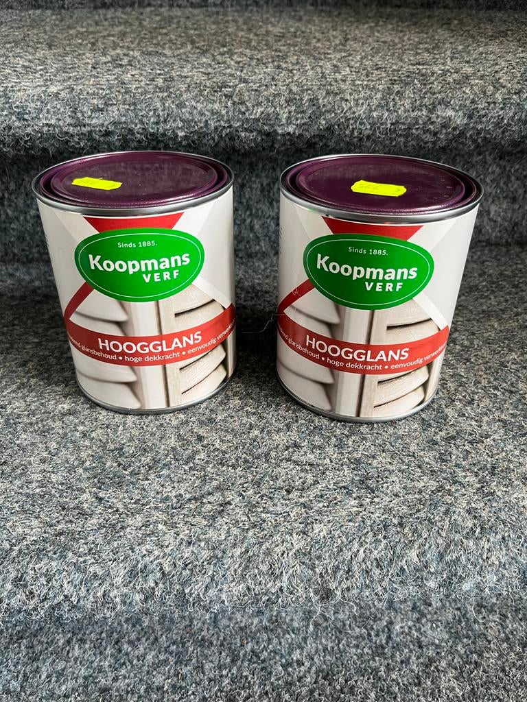 2x Koopmans Verf Paars 750ml Hoogglans, Paars, Nieuw, Ophalen of Verzenden, Verf