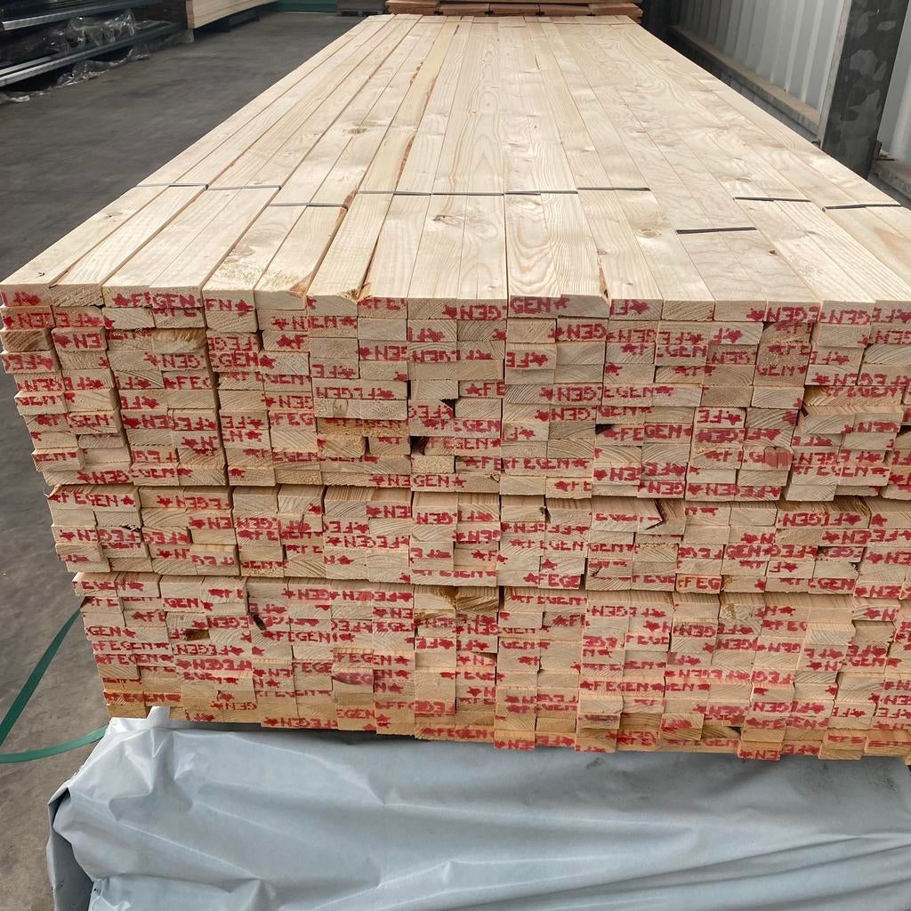 Vuren houten panlatten 21x45mm, lengtes van 2,4 tot 4,2meter, Minder dan 25 mm, Nieuw, Ophalen of Verzenden, 300 cm of meer