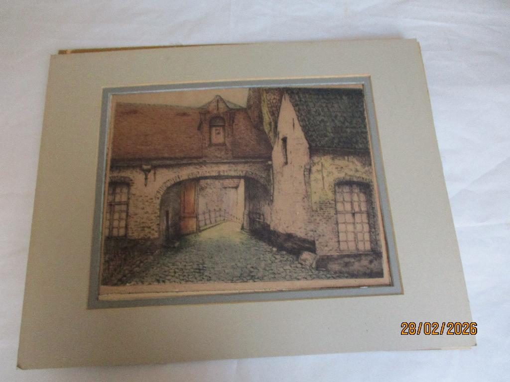Ets diepdruk oud 36/29 cm gesigneerd, Antiek en Kunst, Ophalen of Verzenden