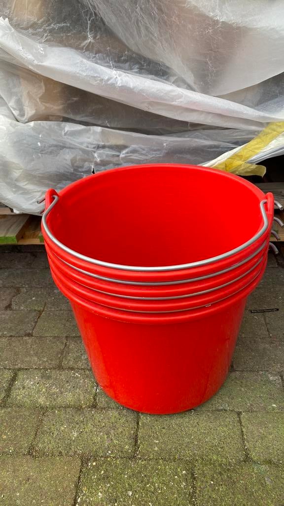Rode 12 liter emmer, Huis en Inrichting, Emmers, Ophalen of Verzenden, Nieuw, Kunststof