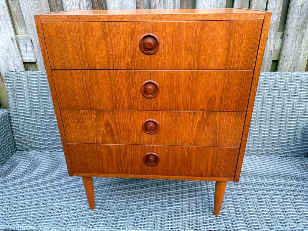 Vintage Zweeds design SMI laden kastje, Ophalen, Zweeds design, Teakhout, 50 tot 100 cm